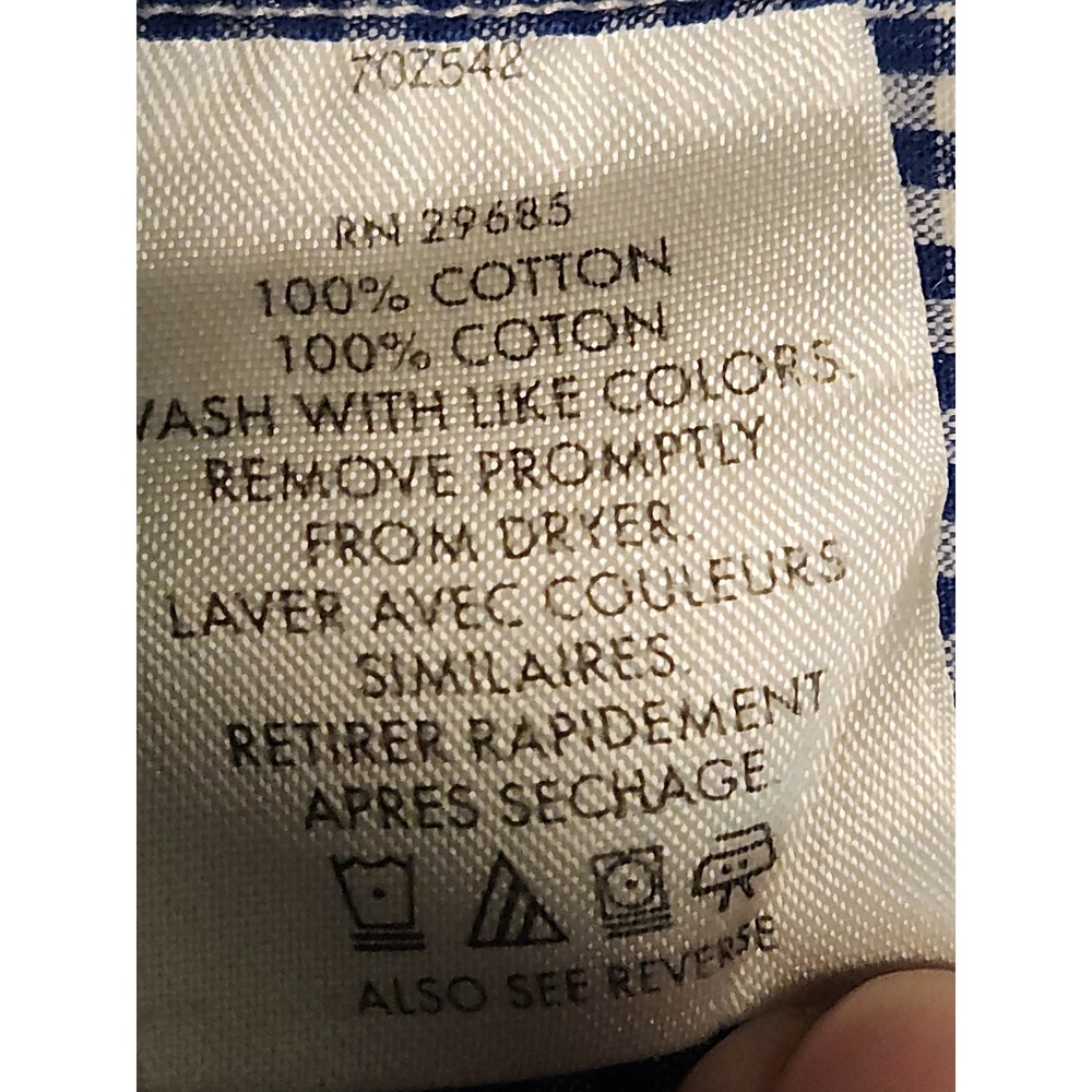 Pendleton Mens Blue Gingham Cotton Button Down Sh… - image 3